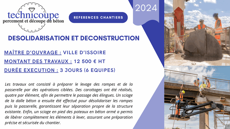 Désolidarisation et déconstruction de rampes et passerelle - Ville d'Issoire